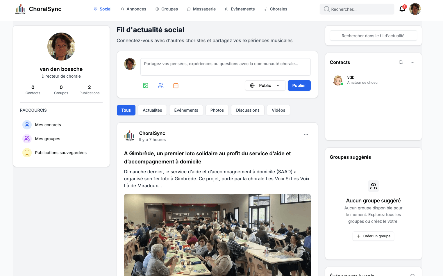 Réseau social choriste